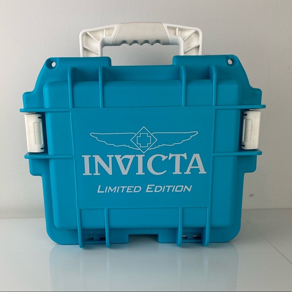 Invicta Accessories - Invicta Limited Edition aqua blue large plastic single watch case box